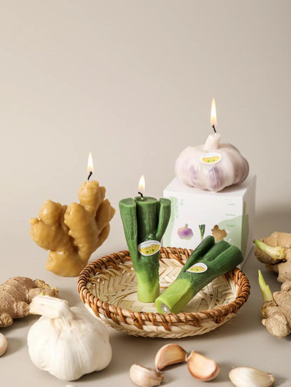 Handmade Ginger Candle - Garden Fresh Summer Decor, Realistic Vegetable Candle, Luxury Kitchen Accent, Handmade Soy Wax Candle,  Foodie Gift