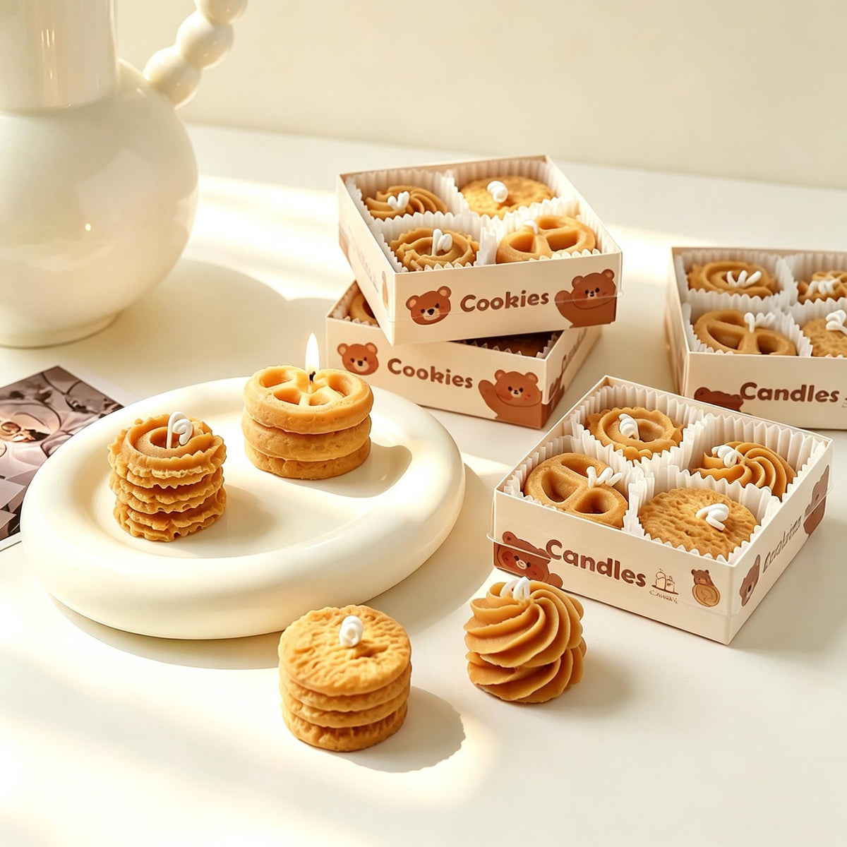 Cookie Candle Gift Box, Handmade Soy Wax Cookie Candle Set, Dessert Candle, Biscuit Candle, Cute Food Decor, Gift for Her