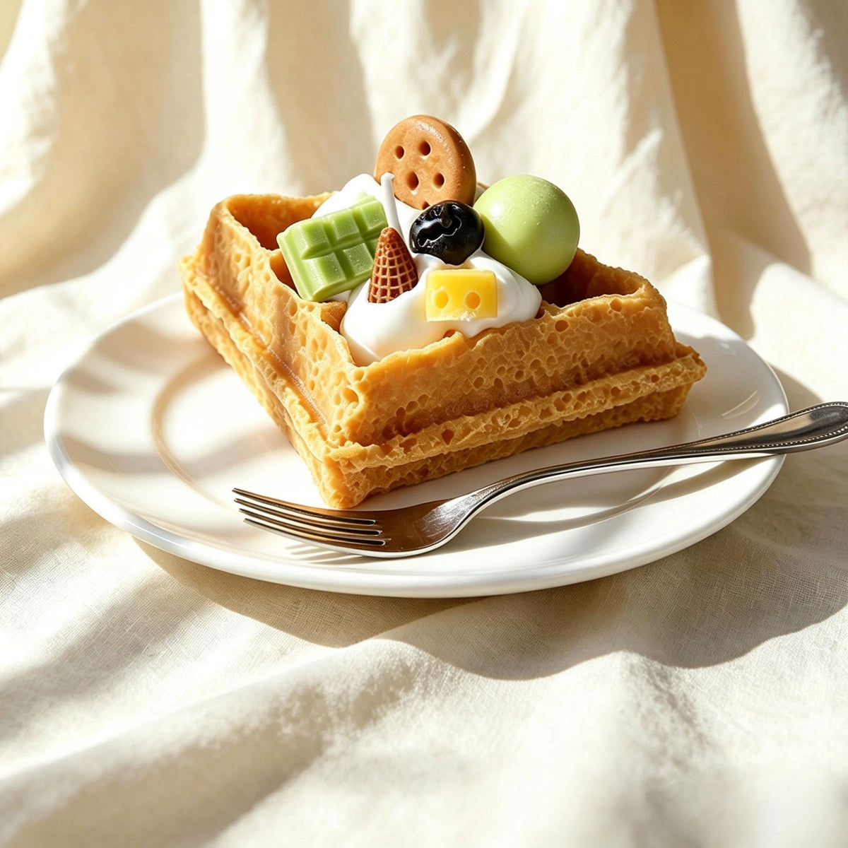 Handcrafted Realistic Waffle Candle, Fake Food Decor, Soy Wax Candle, Breakfast Candle, Coffee Bar Decor, Brunch Decor, Food Lover Gift