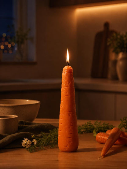 Handmade Carrot Candle，Handmade Vegetable Candle, Realistic Fake Food Decor, Luxury Kitchen Accent, Soy Wax Candle,  Foodie Gift