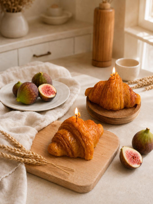 Handcrafted Croissant Candle, Fake Bakery Decor, Handmade Soy Wax Candle, Butter Scented Candle, Coffee Bar Decor, French Pastry Gift