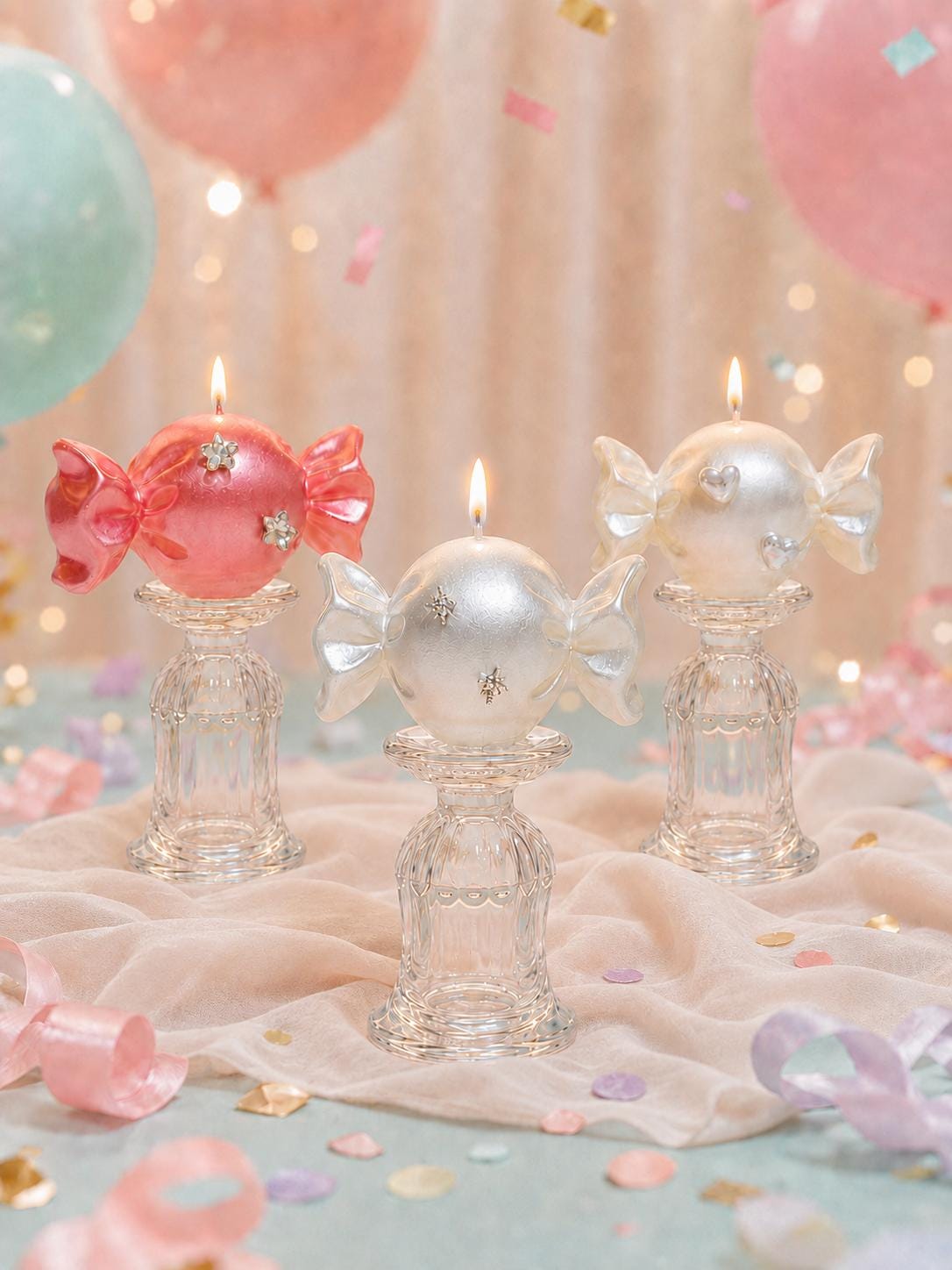 Handcrafted Candy Candle, Kawaii Soy Wax Candle, Cute Candy Decor, Pastel Room Decor, Coquette Aesthetic Candle, Handmade Gift,Y2K Aesthetic