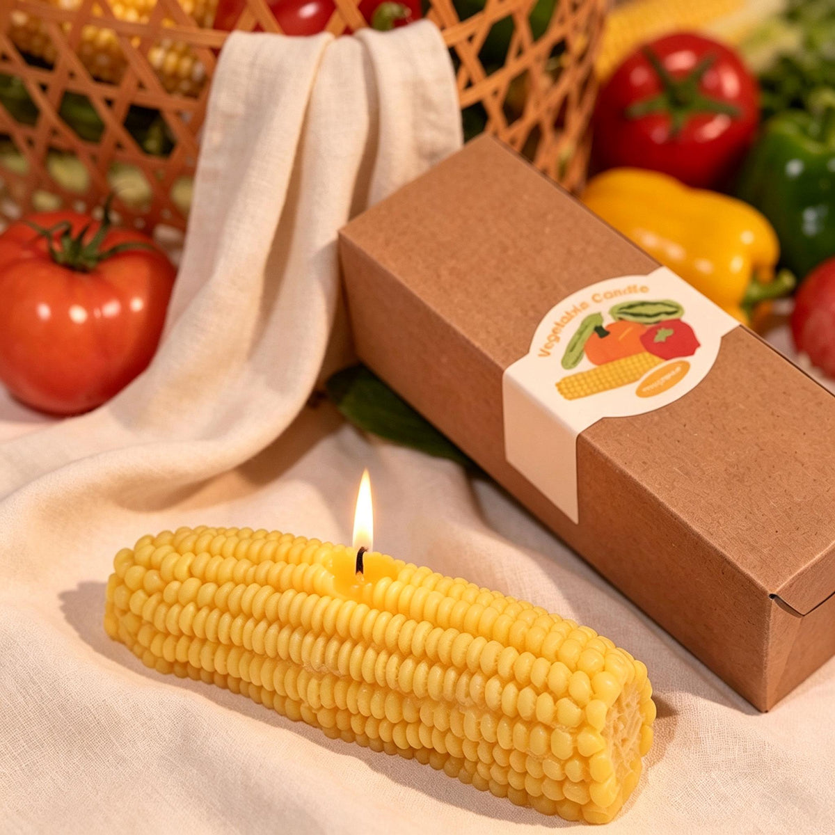Handmade Corn  Candle - Garden Fresh Summer Decor, Realistic Vegetable Candle, Luxury Kitchen Accent, Handmade Soy Wax Candle,  Foodie Gift