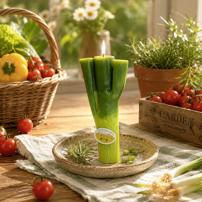 Handmade Green Onion Candle - Garden Fresh Summer Decor, Realistic Vegetable Candle, Luxury Kitchen Accent, Fake Food Candle,  Foodie Gift