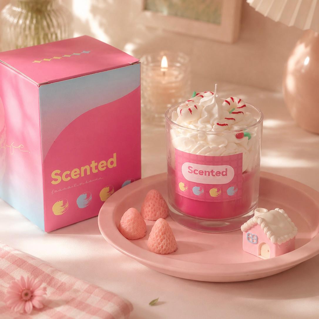 Whipped Cream Candle,Dessert Cup Candle, Fake Food Candle,  Handmade Soy Wax Candle, Aesthetic Room Decor, Cute Room Decor, Foodie Gift