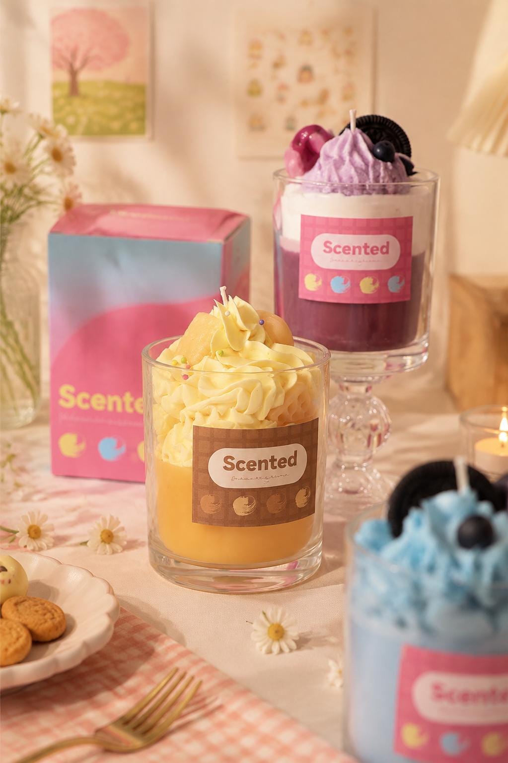Whipped Cream Candle,Dessert Cup Candle, Fake Food Candle,  Handmade Soy Wax Candle, Aesthetic Room Decor, Cute Room Decor, Foodie Gift