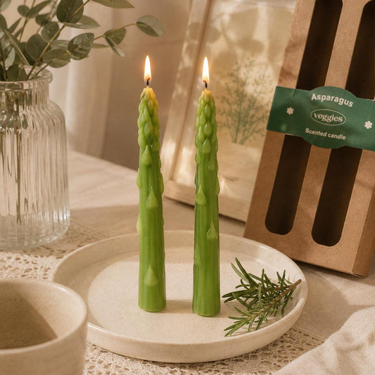 Handmade Asparagus Candle, Fake Food Candle,Realistic Vegetable Candle, Kitchen Decor, Farmhouse Decor,Sage & Sea Salt Candle, Foodie Gift