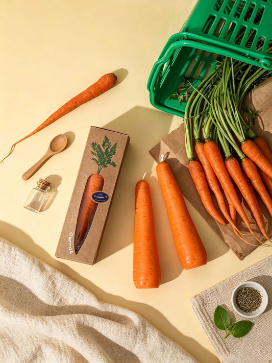 Handmade Carrot Candle，Handmade Vegetable Candle, Realistic Fake Food Decor, Luxury Kitchen Accent, Soy Wax Candle,  Foodie Gift