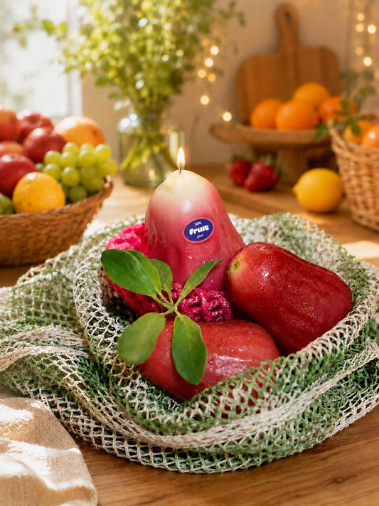 Handmade Wax Apple Candle,Rose Apple Fruit Candle, Fake Food Candle,Realistic Fruit Decor,Handmade Scented Candle, Kitchen Decor,Unique Gift
