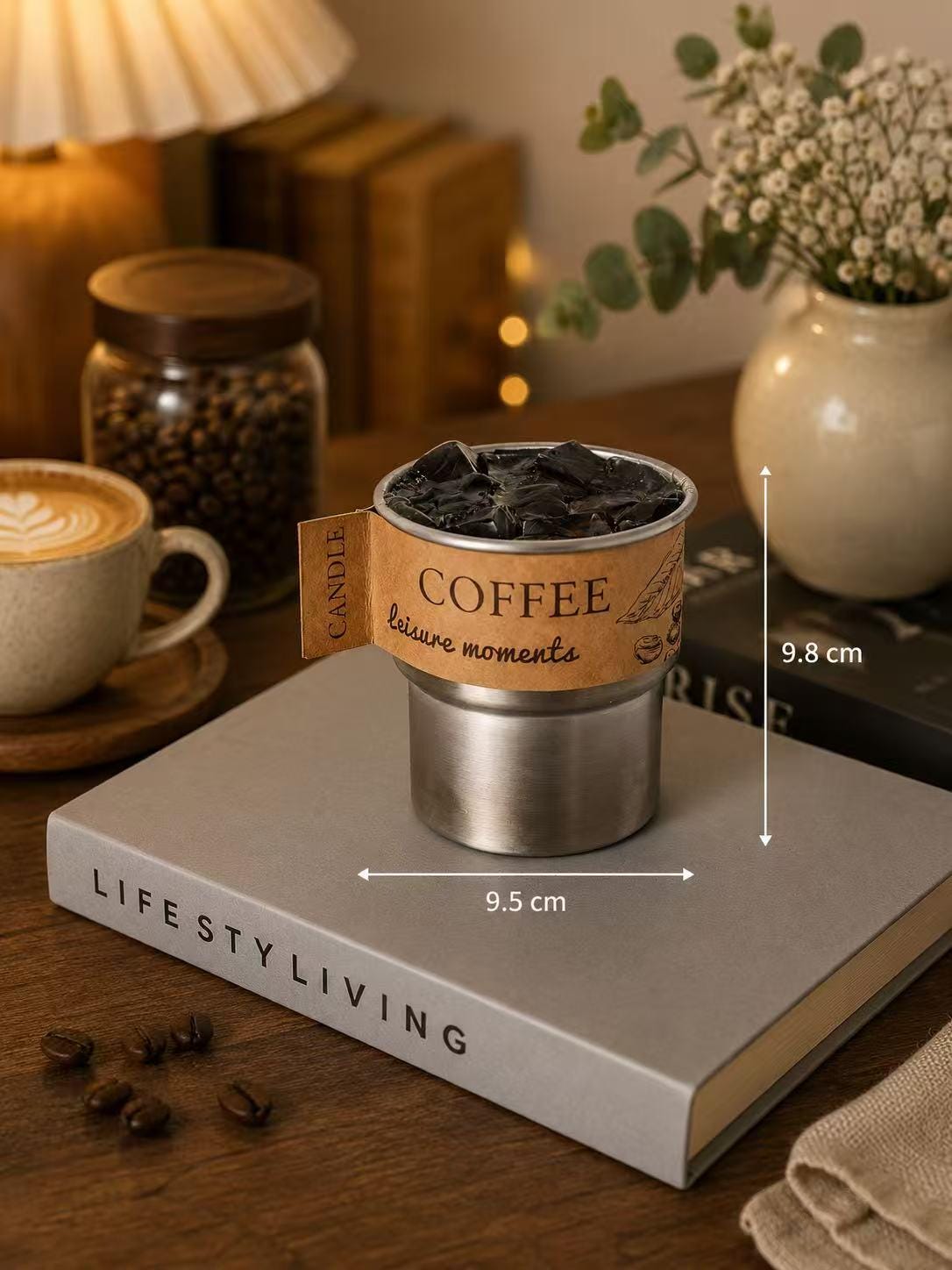 Another view of the cold brew & latte candle set.