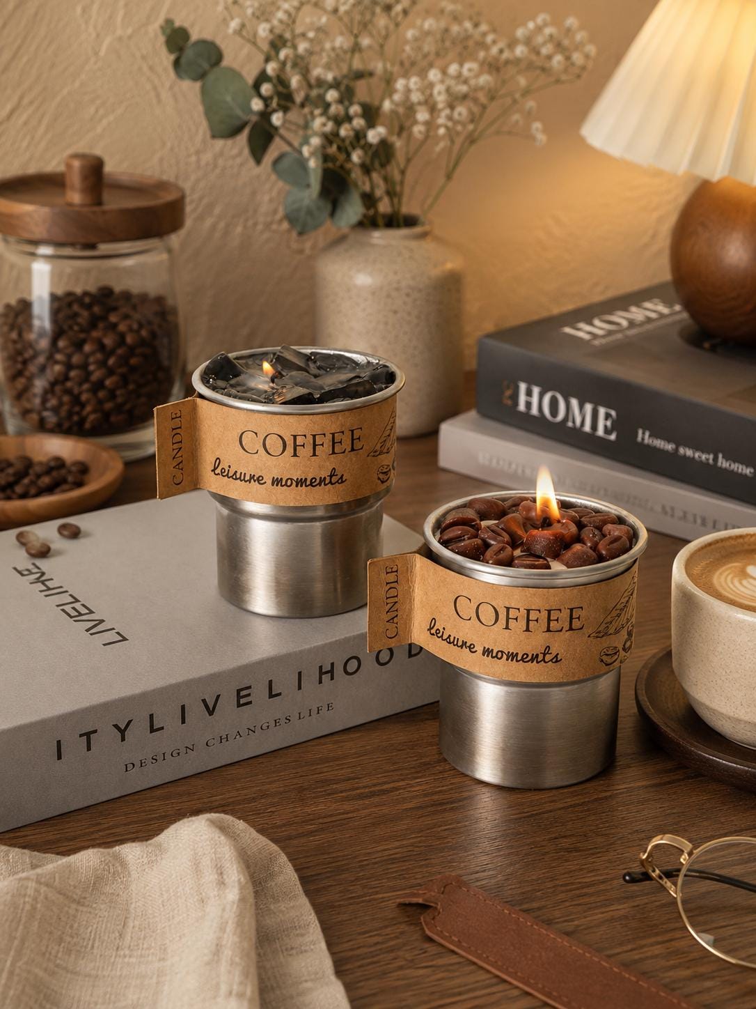 Handmade Coffee Candle, Cold Brew Candle,Coffee Bean Latte Candle,Fake Food Candle,Coffee Lover Gift,Coffee Bar Decor,Cafe Decor, Cafe Decor