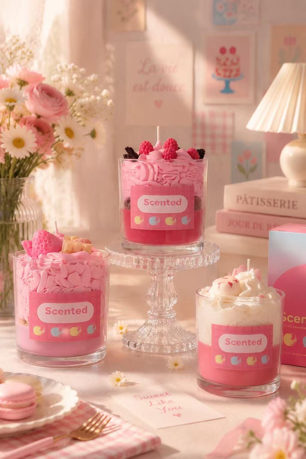 Whipped Cream Candle,Dessert Cup Candle, Fake Food Candle,  Handmade Soy Wax Candle, Aesthetic Room Decor, Cute Room Decor, Foodie Gift