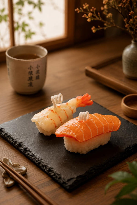 Handmade Sushi Candle Set, Japanese Food Candle, Realistic Sushi Candle,Fake Food Decor, Salmon Shrimp Sushi, Kawaii Candle, Foodie Gift