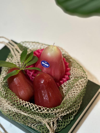 Handmade Wax Apple Candle,Rose Apple Fruit Candle, Fake Food Candle,Realistic Fruit Decor,Handmade Scented Candle, Kitchen Decor,Unique Gift