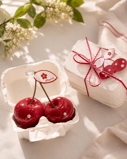 Handcrafted Cherry Candle, Handmade Fruit Candle, Realistic Cherry Candle, Cute Home Decor, Aesthetic Decor, Unique Gift for Her