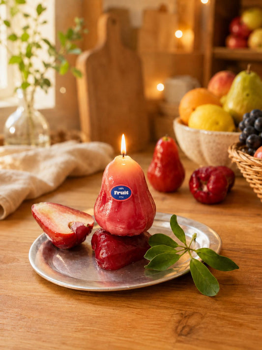 Handmade Wax Apple Candle,Rose Apple Fruit Candle, Fake Food Candle,Realistic Fruit Decor,Handmade Scented Candle, Kitchen Decor,Unique Gift