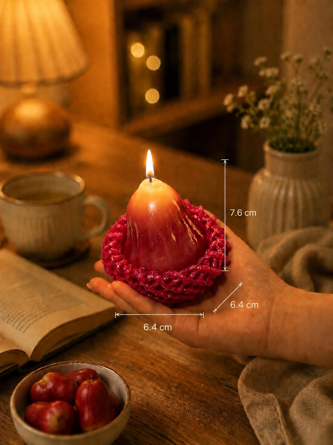 Handmade Wax Apple Candle,Rose Apple Fruit Candle, Fake Food Candle,Realistic Fruit Decor,Handmade Scented Candle, Kitchen Decor,Unique Gift