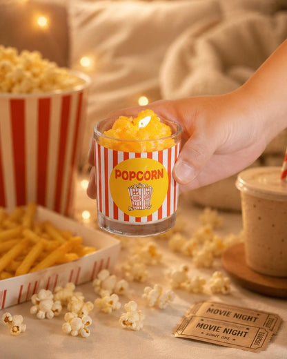 Handmade Popcorn Candle, Fake Food Candle, Movie Night Candle, Pumpkin Pie Scented Candle, Kawaii Food Decor, Cinema Lover Gift, Unique Gift