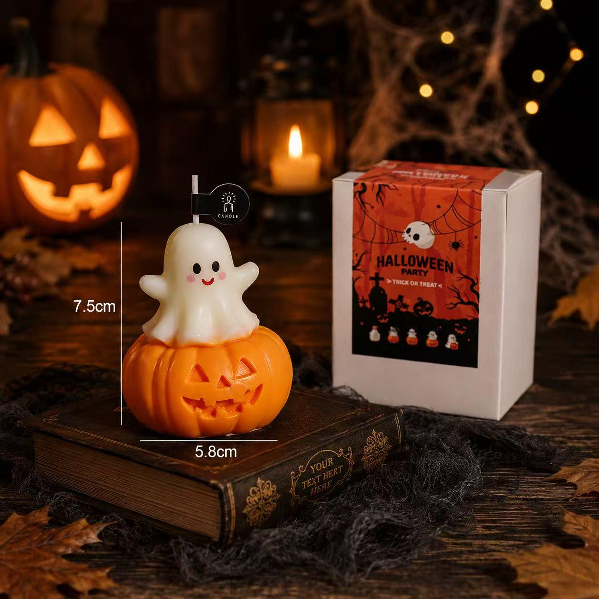 Handmade Halloween Ghost Candle,Cute Pumpkin Candle,Kawaii Spooky Candle,Ghost Decor,Halloween Gift, Scented Candle,Spooky Season Fall Decor