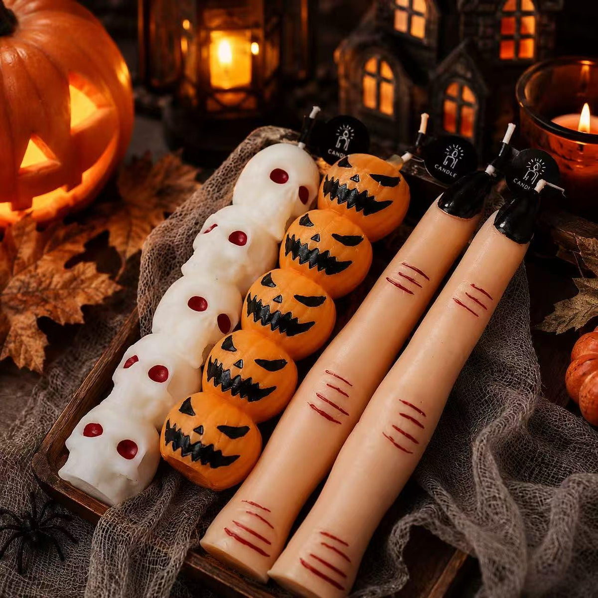 Handmade Creepy Halloween Candle, Finger Candle, Skull Candle, Jack O Lantern Candle, Horror Decor, Spooky Season Gift, Gothic Home Decor
