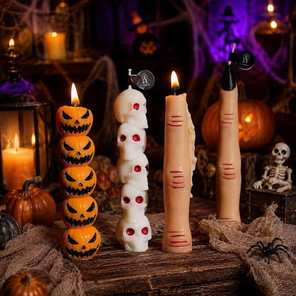 Handmade Creepy Halloween Candle, Finger Candle, Skull Candle, Jack O Lantern Candle, Horror Decor, Spooky Season Gift, Gothic Home Decor