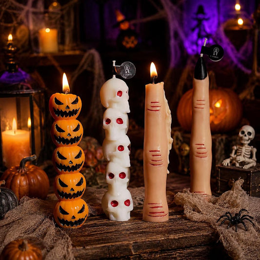 Handmade Creepy Halloween Candle, Finger Candle, Skull Candle, Jack O Lantern Candle, Horror Decor, Spooky Season Gift, Gothic Home Decor