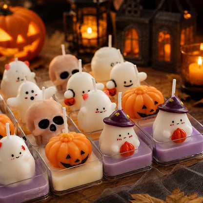 Handmade Cute Halloween Candle, Ghost Candle, Pumpkin Candle, Skull Candle, Kawaii Spooky Decor, Halloween Gift, Fall Home Decor