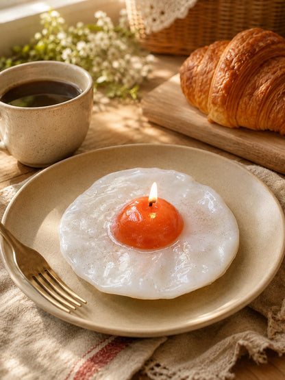 Handmade Fried Egg Candle, Realistic Food Candle,Fake Food Candle, Breakfast Candle,Cute Soy Wax Candle, Funny Kitchen Decor, Foodie Gift