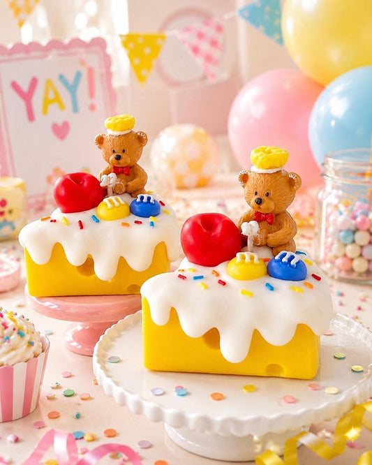 Handcrafted Cute Bear Cake Candle,Colorful Chocolate Candy Candle,Fake Food Candle,Kawaii Dessert Candle, Birthday Gift,Kawaii Birthday Gift