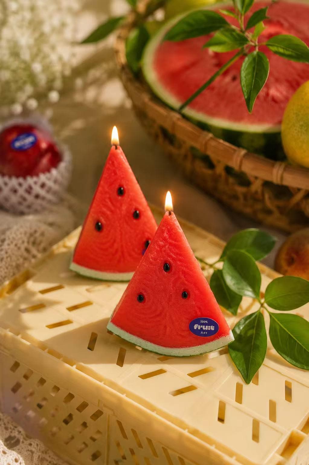Handmade Realistic Watermelon Candle,Yellow Watermelon Candle, Red Watermelon Candle, Fake Fruit Candle, Cute Summer Decor, Foodie Gift