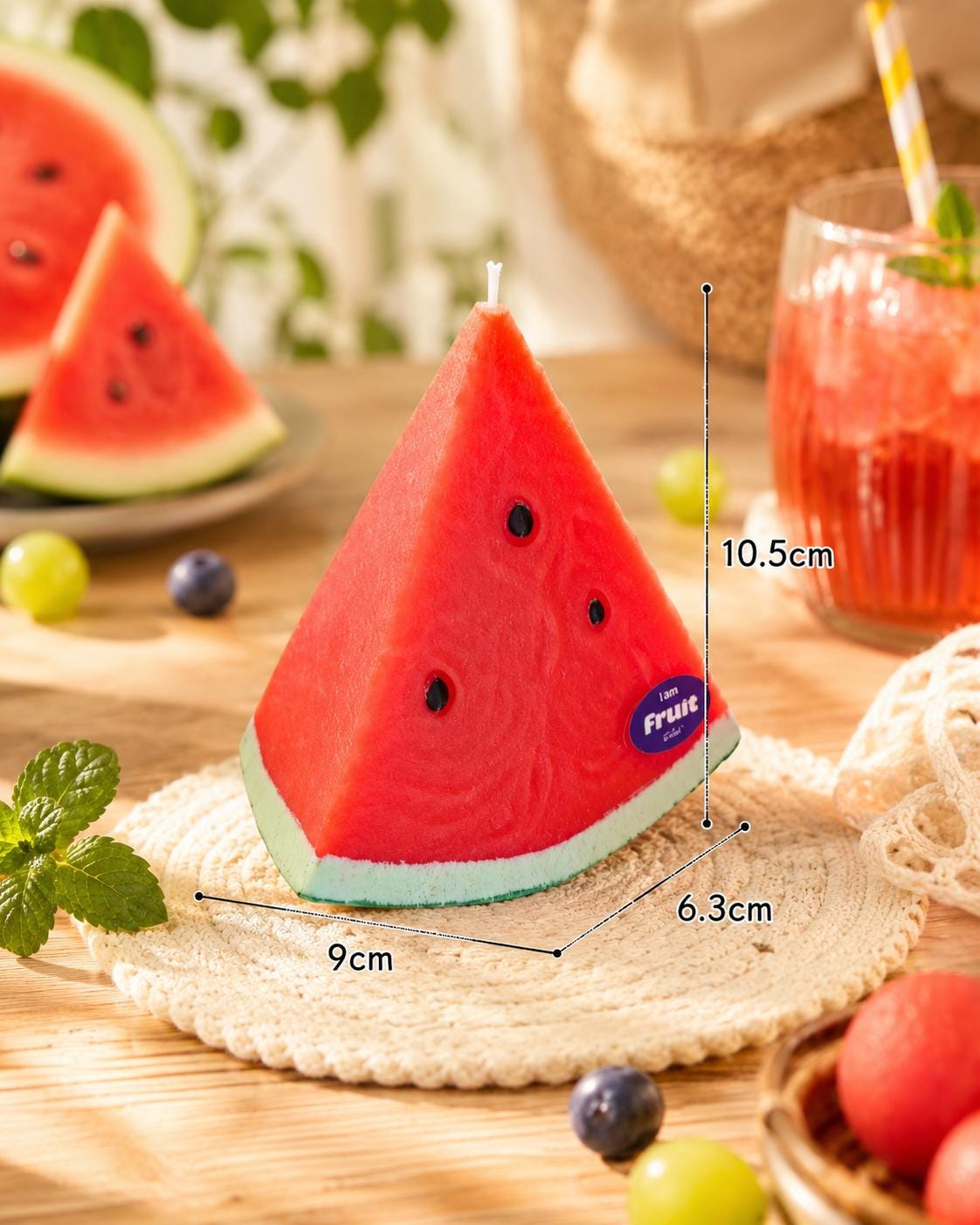 Handmade Realistic Watermelon Candle,Yellow Watermelon Candle, Red Watermelon Candle, Fake Fruit Candle, Cute Summer Decor, Foodie Gift