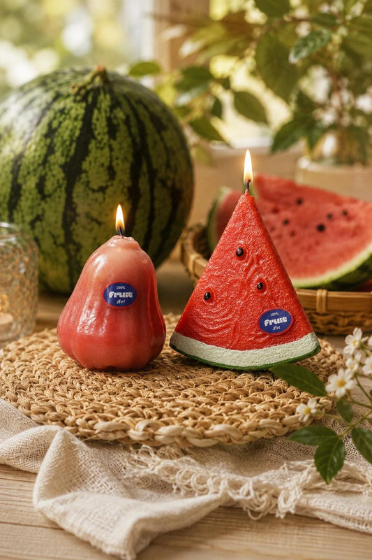 Handmade Realistic Watermelon Candle, Red Watermelon Candle, Yellow Watermelon Candle, Fake Fruit Candle, Cute Summer Decor, Foodie Gift