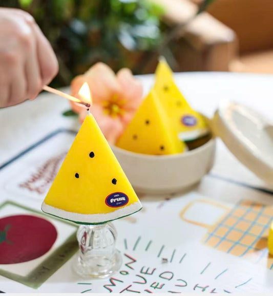 Handmade Realistic Watermelon Candle,Yellow Watermelon Candle, Red Watermelon Candle, Fake Fruit Candle, Cute Summer Decor, Foodie Gift