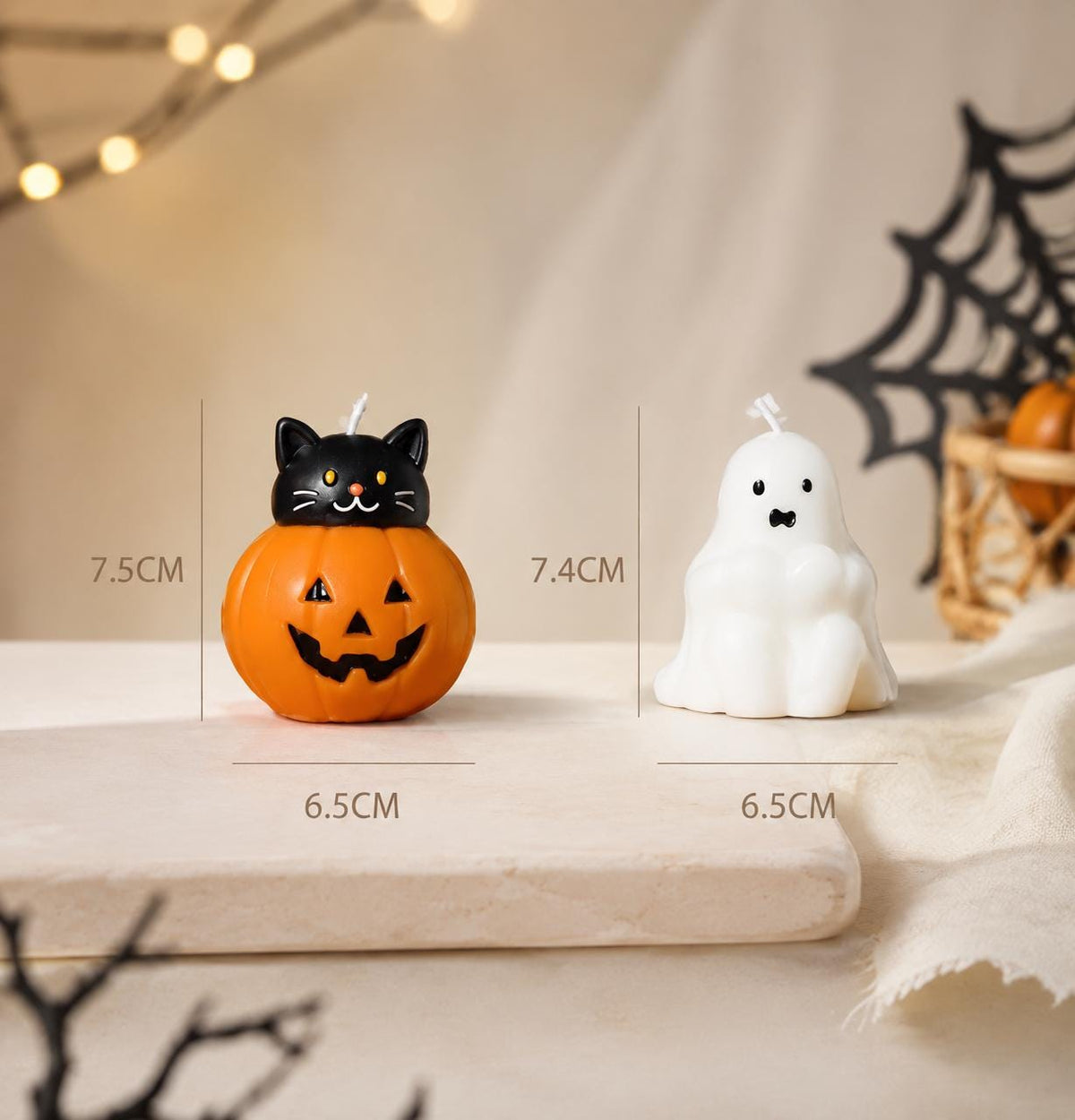Handmade Halloween Candle, Pumpkin Cat Candle, Cute Ghost Candle, Spooky Candle Decor, Halloween Home Decor, Kawaii Candle, halloween gift