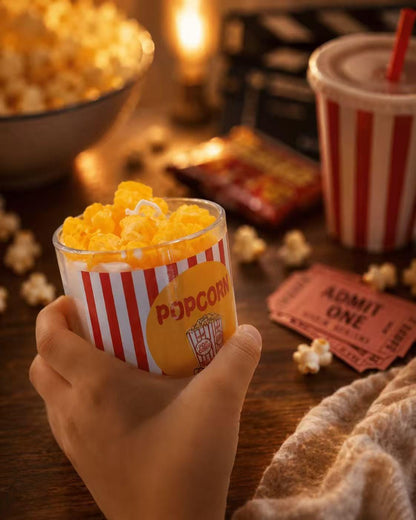 Handmade Popcorn Candle, Fake Food Candle, Movie Night Candle, Pumpkin Pie Scented Candle, Kawaii Food Decor, Cinema Lover Gift, Unique Gift
