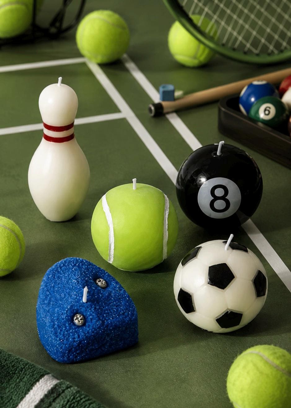 Handmade Sports Candle,Soccer Ball Candle,TennisBall Candle,Bowling Pin Candle,Billiard 8 Ball Candle,Rock Climbing Candle,Sports Lover Gift