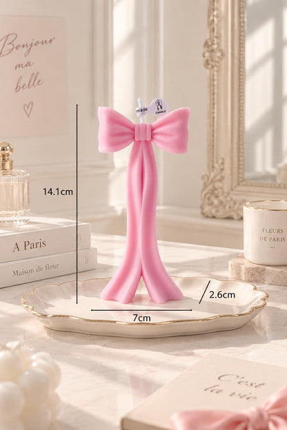 Coquette Bow Candle, Tulip Bouquet Candle, Coquette Candle, Pink Bow Candle, White Bow Candle, Floral Candle, Girly Room Decor, Gift for Her