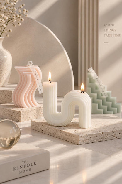 Handmade Geometric Candle, Aesthetic Sculptural Candle,Modern Shape Candle, Minimalist Home Decor, Abstract Candle, Unique Housewarming Gift