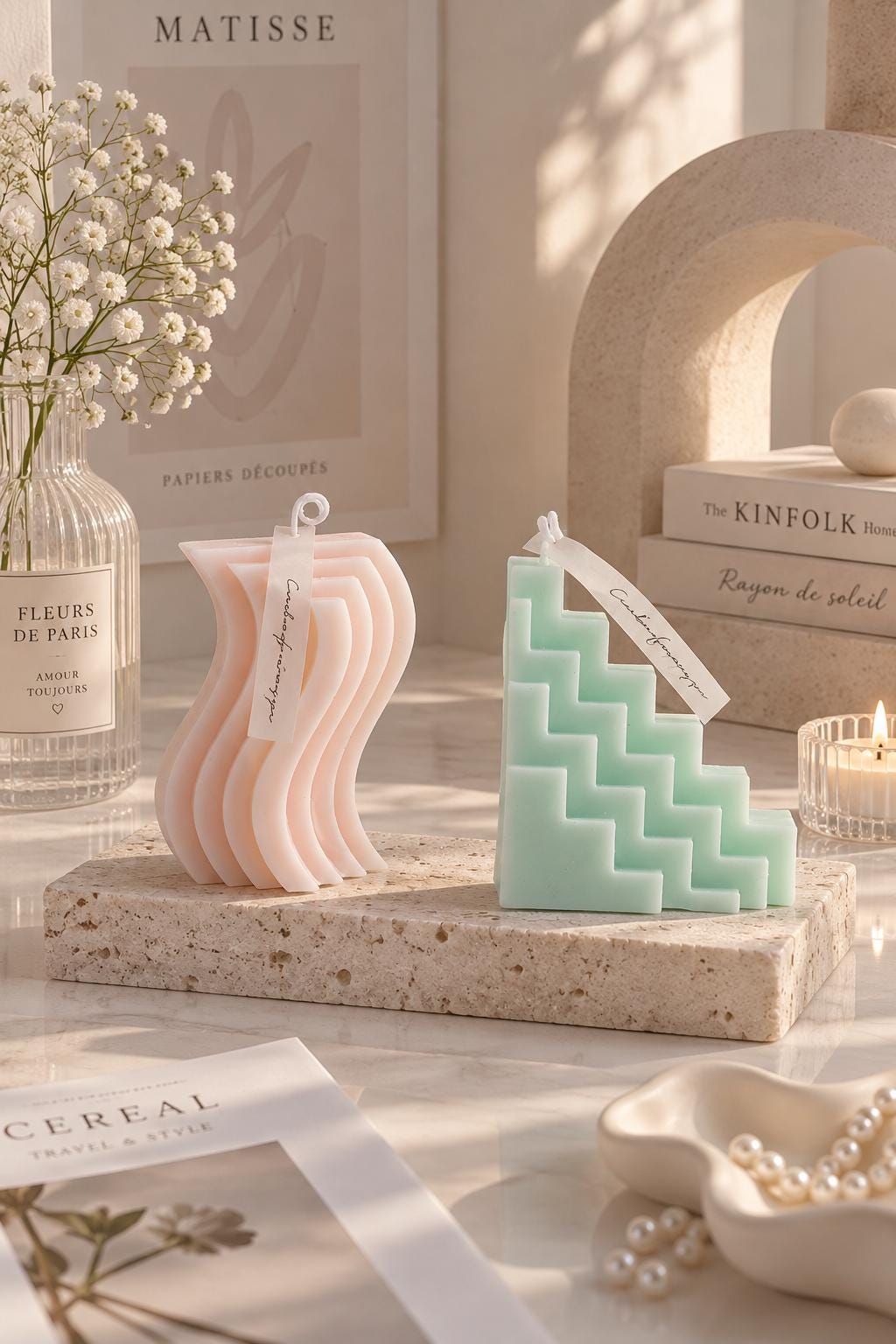 Handmade Geometric Candle, Aesthetic Sculptural Candle,Modern Shape Candle, Minimalist Home Decor, Abstract Candle, Unique Housewarming Gift