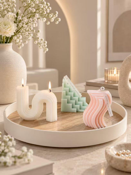 Handmade Geometric Candle, Aesthetic Sculptural Candle,Modern Shape Candle, Minimalist Home Decor, Abstract Candle, Unique Housewarming Gift
