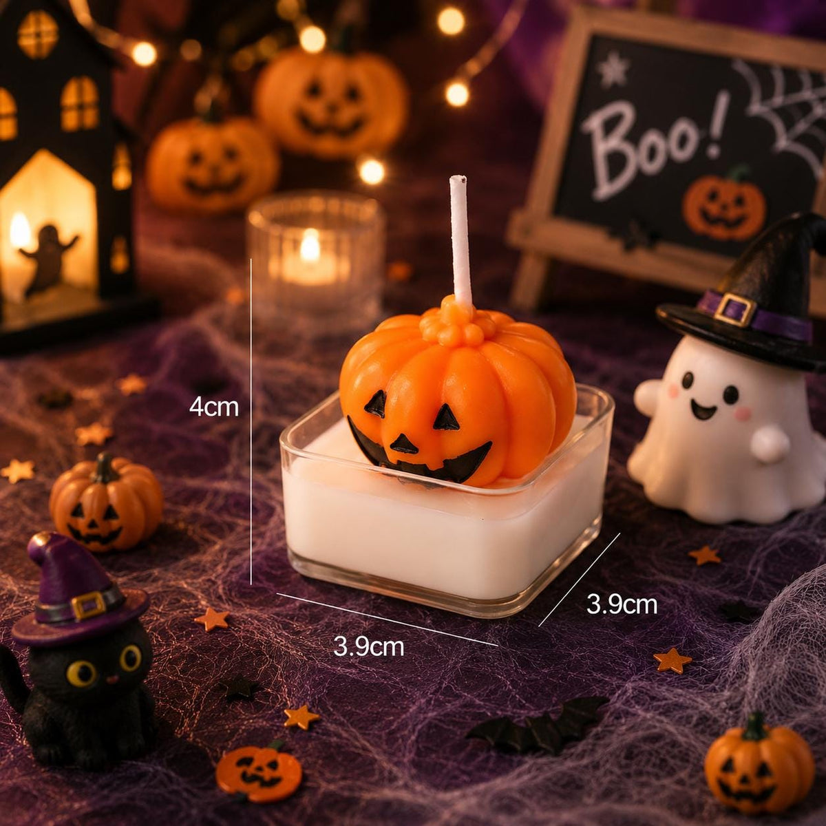Handmade Cute Halloween Candle, Ghost Candle, Pumpkin Candle, Skull Candle, Kawaii Spooky Decor, Halloween Gift, Fall Home Decor