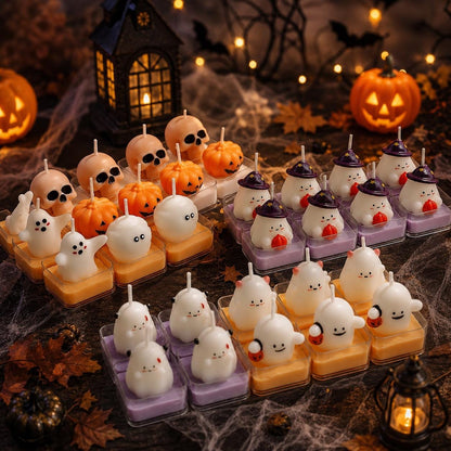 Handmade Cute Halloween Candle, Ghost Candle, Pumpkin Candle, Skull Candle, Kawaii Spooky Decor, Halloween Gift, Fall Home Decor
