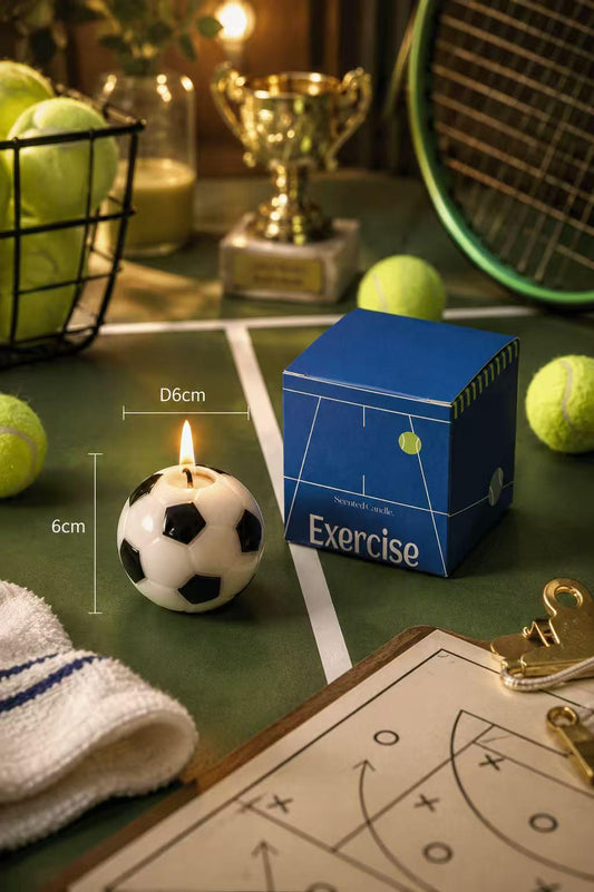 Handmade Soccer Ball Candle, Soccer Candle, Sports Scented Candle, Soccer Player Gift, Soccer Lover Gift, Sports Room Decor, Gift for Him