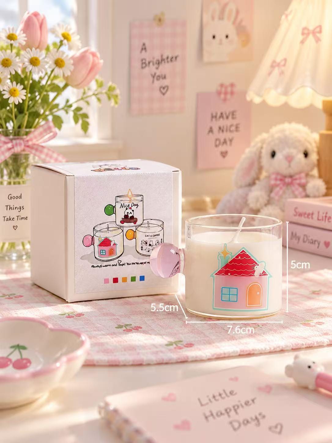 Cute Door Knob Scented Candle, Handmade Soy Wax Candle, Kawaii Animal Candle, Aesthetic Home Decor, Unique Birthday Gift, Housewarming Gift