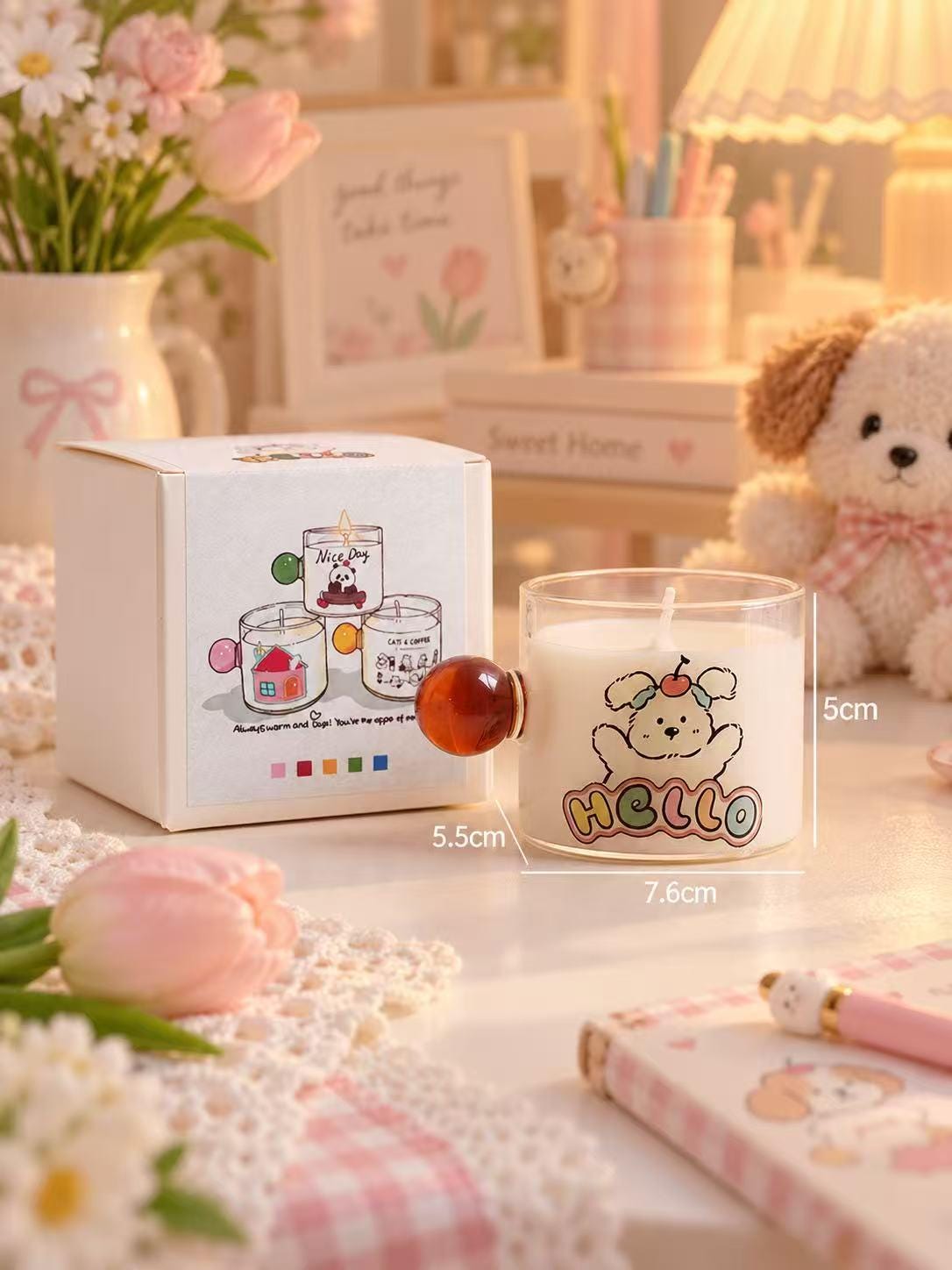 Cute Door Knob Scented Candle, Handmade Soy Wax Candle, Kawaii Animal Candle, Aesthetic Home Decor, Unique Birthday Gift, Housewarming Gift