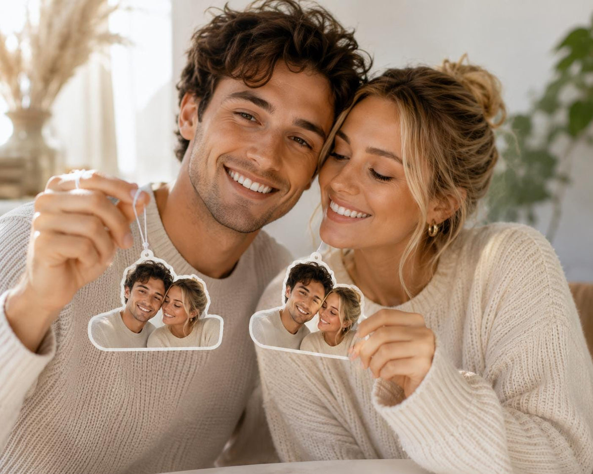 Custom Photo Car Air Freshener, Personalized Couple Air Freshener,Custom Face Car Charm,Photo Car Freshener, Anniversary Gift, Car Accessory