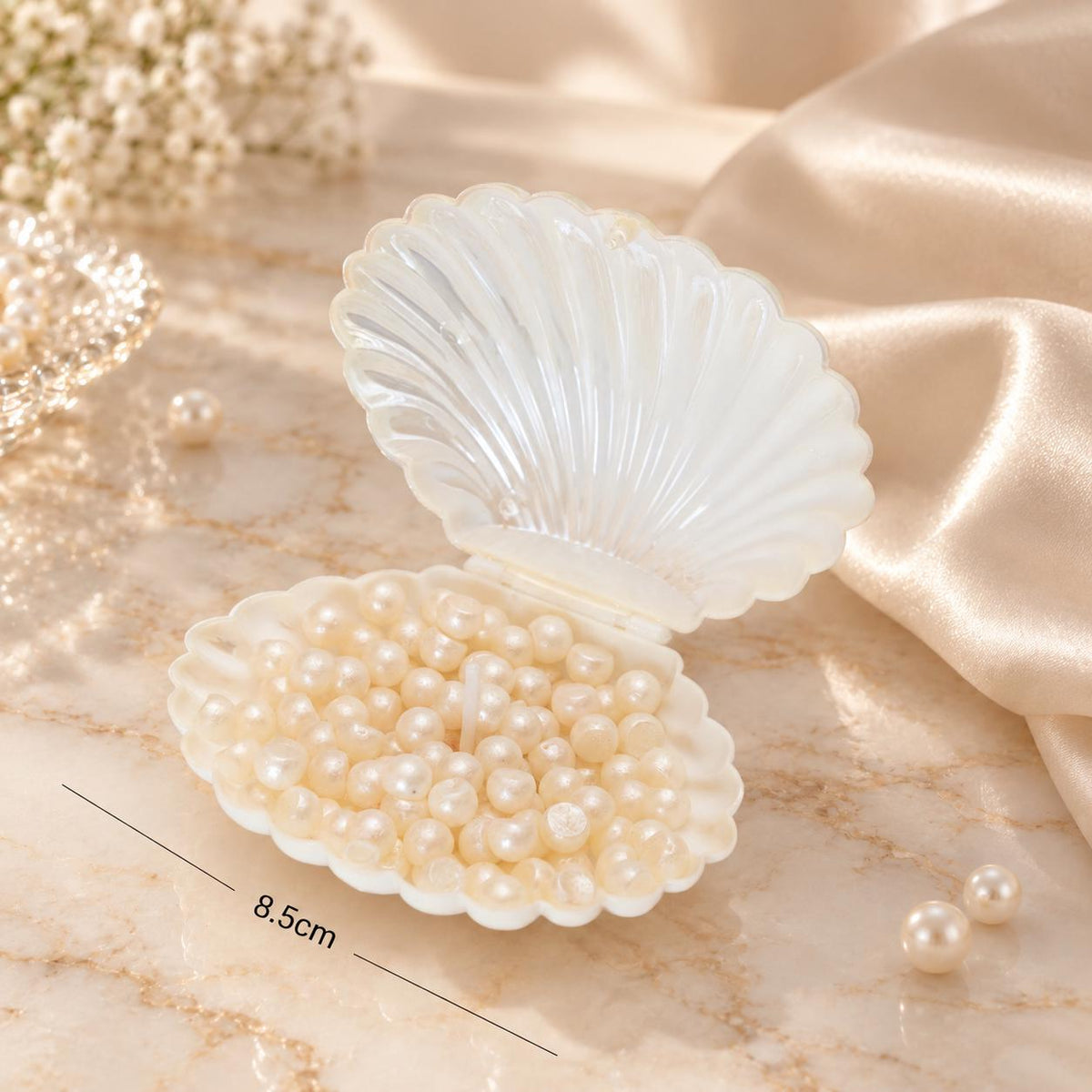 Handmade Pearl Candle in Shell, Seashell Candle, Pearl Scented Candle, Coastal Decor, Mermaid Decor, Unique Gift for Her, Beach House Decor