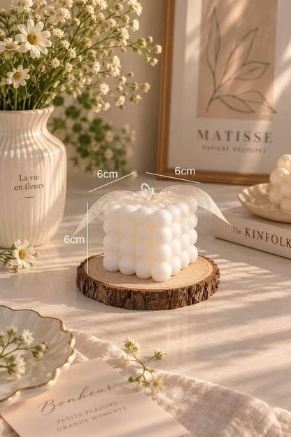 Handmade Bubble Cube Candle, Geometric Candle, Heart Cube Candle, Sculptural Candle, Aesthetic Home Decor, Gift for Her, Housewarming Gift