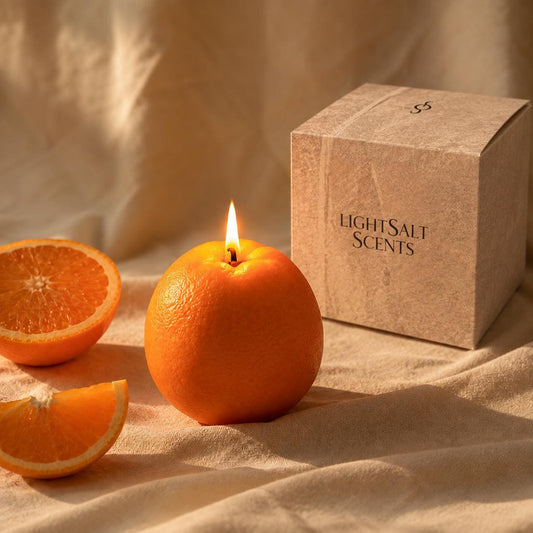 Orange Candle, Handmade Fruit Candle, Custom Wick Message, Personalized Candle Gift, Cute Kitchen Decor, Real Fruit & Vegetables Candles