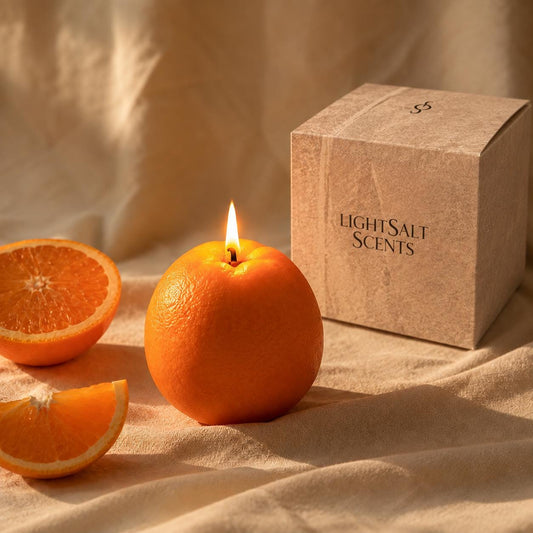 Orange Candle, Handmade Fruit Candle, Custom Wick Message, Personalized Candle Gift, Cute Kitchen Decor, Real Fruit & Vegetables Candles